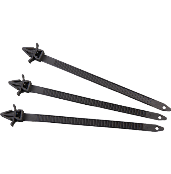 BLACK 150mm x 8mm Push Mount Cable Ties